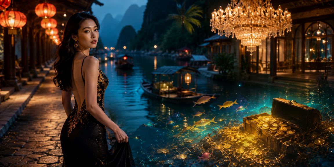 Phong cảnh chợ đêm Ninh Bình với ánh đèn rực rỡ, biểu tượng cho nét sinh hoạt giải trí về đêm của người Việt